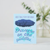 Carte Postale Quand il pleut l'inspiration citent (Debout devant)