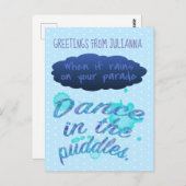 Carte Postale Quand il pleut l'inspiration citent (Devant / Derrière)