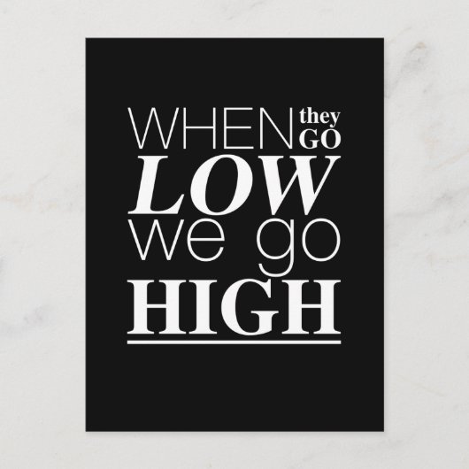 Carte Postale Quand ils vont bas, nous allons haut Cool de devis (Devant)