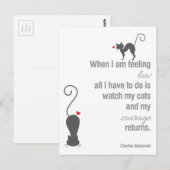 Carte Postale Quand je me sens faible - Bukowski - inspirant (Devant / Derrière)