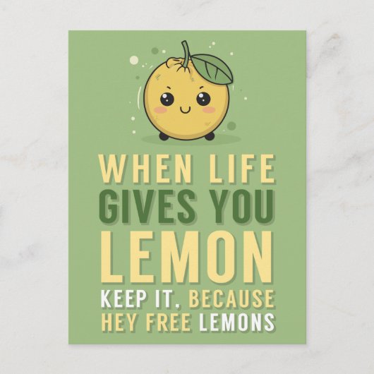 Carte Postale Quand la vie vous donne l'amitié du citron (Devant)