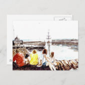 Carte postale 'Quand le bateau arrive' (Devant / Derrière)