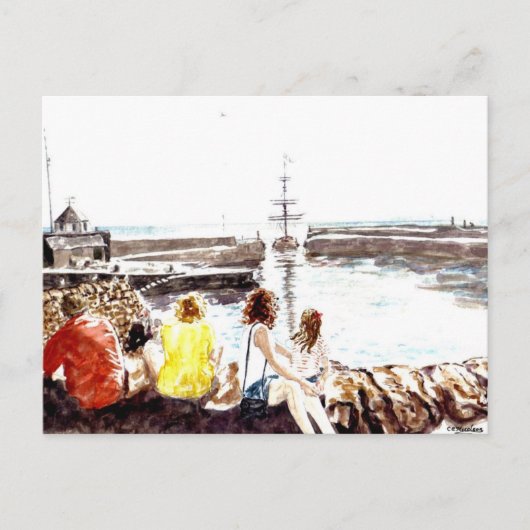 Carte postale 'Quand le bateau arrive' (Devant)