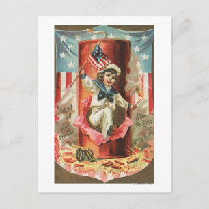 Carte Postale Quand le drapeau de la liberté passe