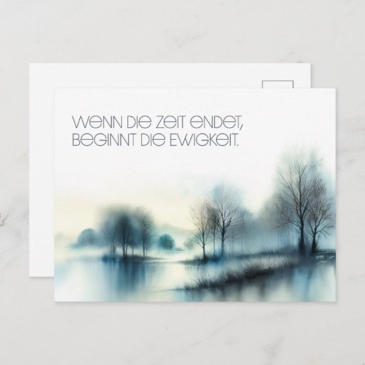 Carte postale "Quand le temps s'achève..." (Devant / Derrière)