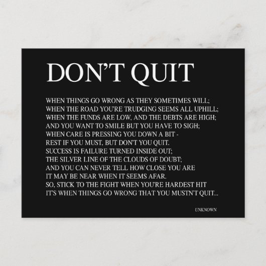 CARTE POSTALE QUAND LES CHOSES SE PASSENT MAL COMME ELLES LE FER (Devant)