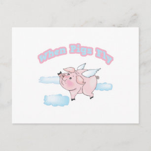Carte Postale quand les porcs volent