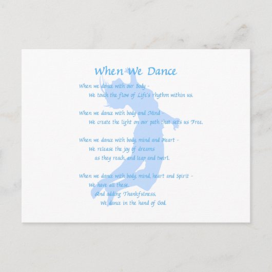 Carte Postale Quand on danse (Devant)