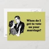 Carte Postale Quand puis-je voter sur ton mariage ? (Devant / Derrière)