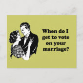 Carte Postale Quand puis-je voter sur ton mariage ? (Devant)