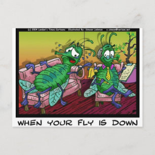 Carte Postale Quand Ur Fly est tombé Drôle Psychiatrie Cadeaux &