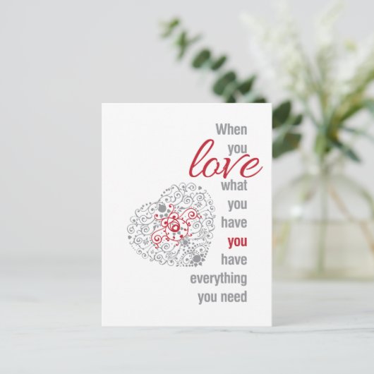 Carte Postale Quand vous aimez ce que vous avez - Citation Inspi (Debout devant)