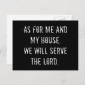 Carte Postale Quant à Moi et Ma Maison, Nous Serons le Seigneur (Devant / Derrière)