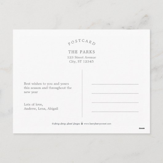 Carte postale Quaranteam EDITABLE COLOR Holiday Ca (Dos)