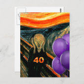 Carte Postale Quarantième anniversaire drôle (Devant / Derrière)