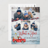 Carte Postale Quarantine Joyeux Noël Rustique 4 PHOTO Salutation (Devant / Derrière)