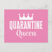 Carte Postale Quarantine Queen 2020 Pink Girly Virus (Devant)