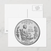 Carte Postale Quart de dollar de l'Alabama (Devant / Derrière)