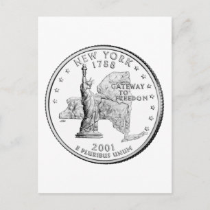 Carte Postale Quart de dollar de l'État de New York