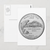 Carte Postale Quart de dollar de l'État de Washington (Devant / Derrière)
