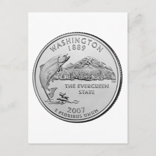 Carte Postale Quart de dollar de l'État de Washington