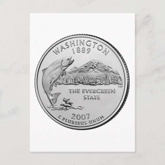 Carte Postale Quart de dollar de l'État de Washington (Devant)