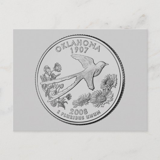 Carte Postale Quart de dollar de l'Oklahoma (Devant)