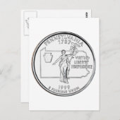 Carte Postale Quarter d'État de Pennsylvanie (Devant / Derrière)