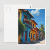 Carte Postale Quartier coloré des Caraïbes (Devant / Derrière)