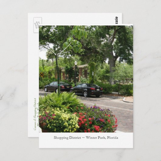 Carte Postale Quartier commerçant ~ Parc d'hiver, Floride (Devant / Derrière)