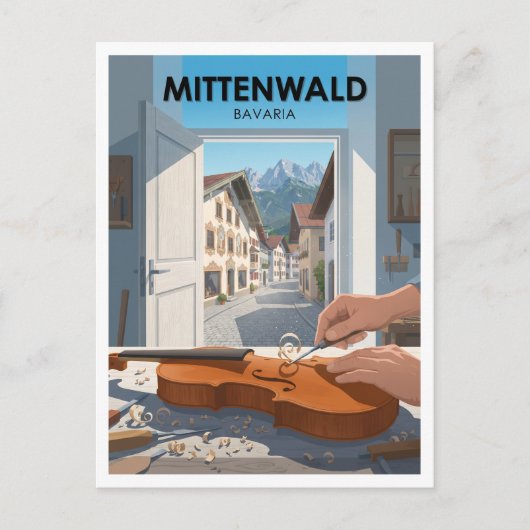 Carte Postale Quartier de fabrication de violons de Mittenwald A (Devant)