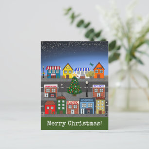 Carte Postale Quartier de la petite ville Joyeux Noël