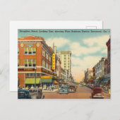 Carte Postale Quartier des affaires, Savannah, Géorgie (Devant / Derrière)