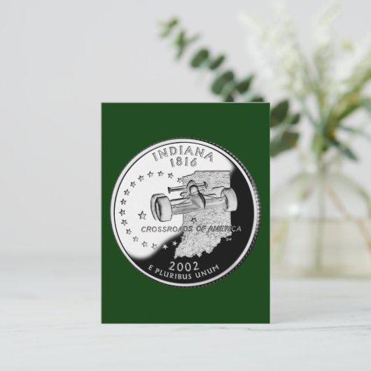 Carte Postale Quartier d'état de Indiana Reverse Side Faux (Debout devant)