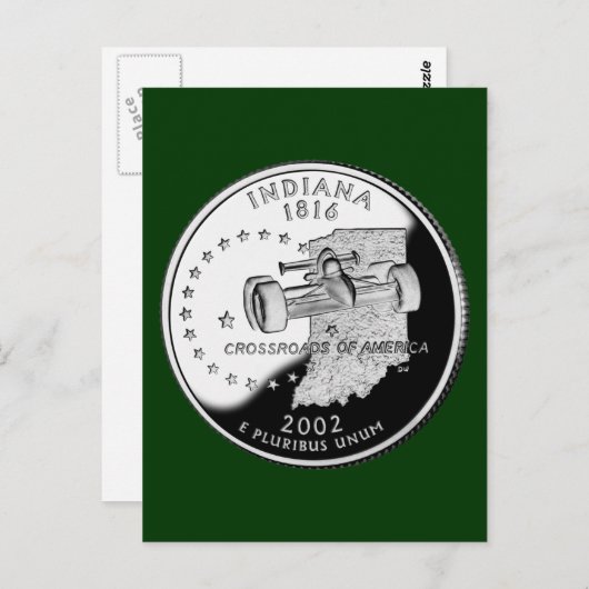 Carte Postale Quartier d'état de Indiana Reverse Side Faux (Devant / Derrière)