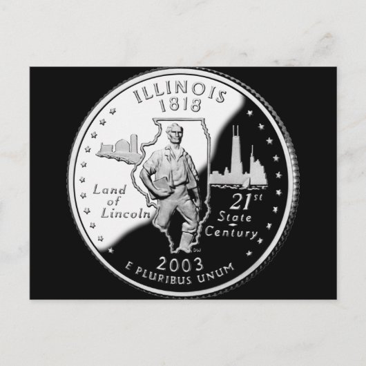 Carte Postale Quartier d'État de l'Illinois Reverse Side Faux (Devant)