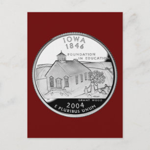 Carte Postale Quartier d'État de l'Iowa Reverse Side Faux
