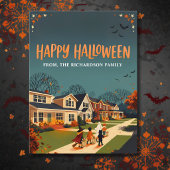 Carte Postale Quartier d'Halloween Trick-or-Treat