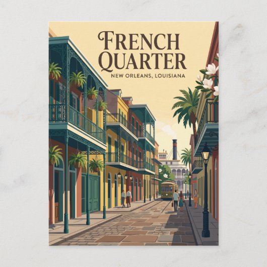 Carte Postale Quartier français USA (Devant)