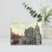 Carte postale, quartier général de la police, New  (Debout devant)