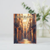 Carte Postale Quartier gothique Espagne (Debout devant)