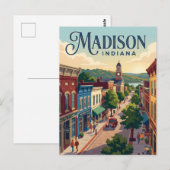 Carte Postale quartier historique de Madison Indiana (Devant / Derrière)