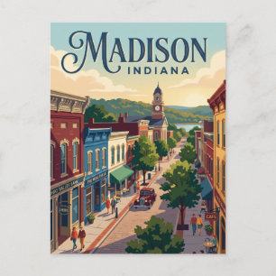 Carte Postale quartier historique de Madison Indiana