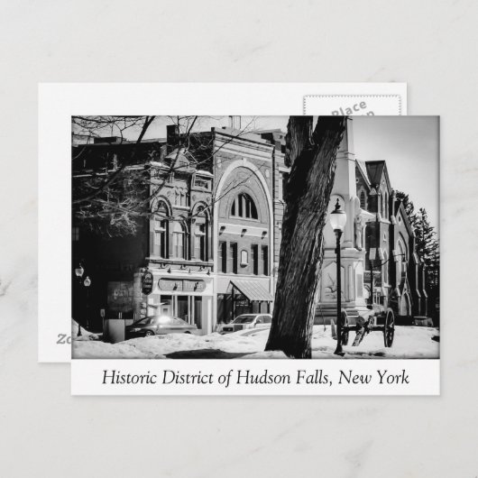 Carte Postale Quartier historique d'Hudson Falls (Devant / Derrière)