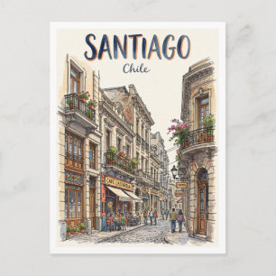 Carte Postale Quartier Lastarria Santiago Chili