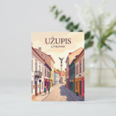 Carte Postale Quartier Užupis Lituanie (Debout devant)