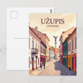 Carte Postale Quartier Užupis Lituanie (Devant / Derrière)