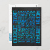 Carte Postale Quartiers NYC Bleu (Devant / Derrière)