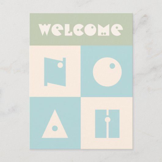 Carte Postale Quatre 4 lettres nom bébé nouveaux parents félicit (Devant)