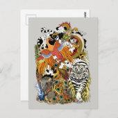 Carte Postale quatre animaux célestes (Devant / Derrière)